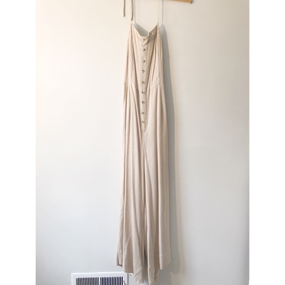 UO Silence + Noise Button-Front Gauzy Tan Jumpsuit - Picture 10 of 10